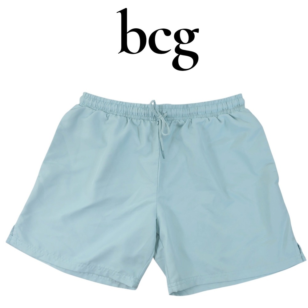 BCG Athletic Shorts Mens Medium Light Blue Polyester Active Drawstring Gym Sport